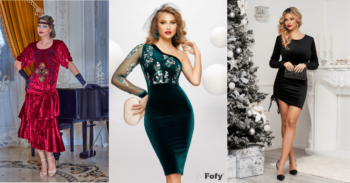 Rochiile de catifea sunt piese care reusesc sa treaca proba timpului