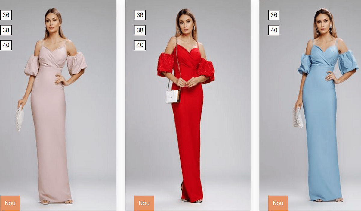 rochie lunga, stil elegant, model cambrat pe talie