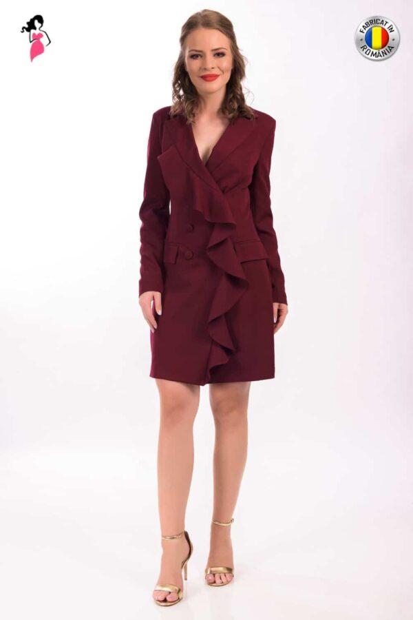 Rochie tip sacou Mbg Collection de culoare bordo