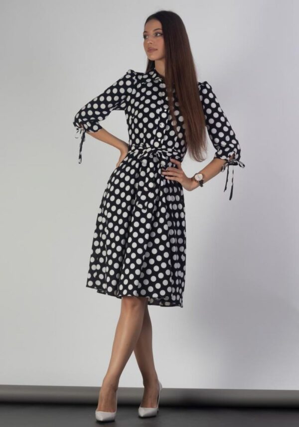 Rochie Moze clos cu imprimeu buline albe