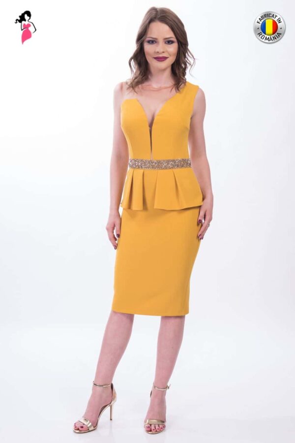 Rochie MBG Collection de ocazie mulata pe corp de lungime midi