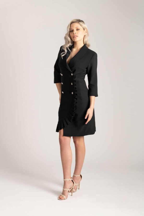 Rochie tip sacou cu volanas