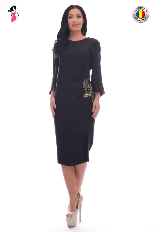 Rochie Vanessa Line de ocazie dreapta cu pliuri