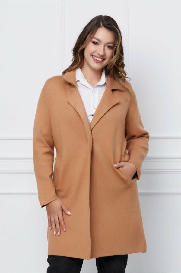 Cardigan Alma maro cu rever crestat