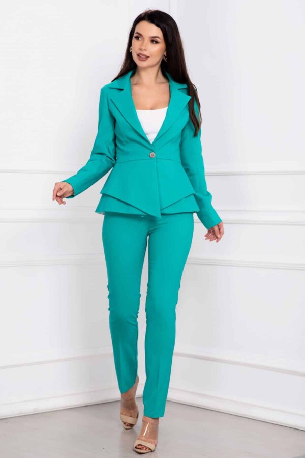 Compleu elegant InPuff din doua piese mint cu peplum