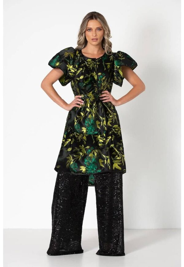 Sacou cu model vegetal