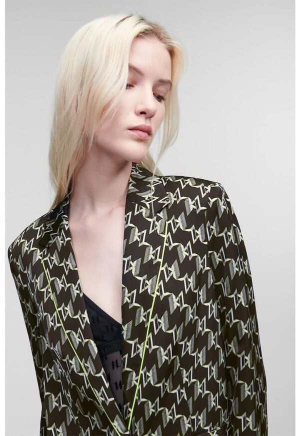 Sacou din satin cu model cu monograma