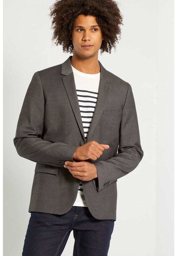 Sacou regular fit cu revere decupate