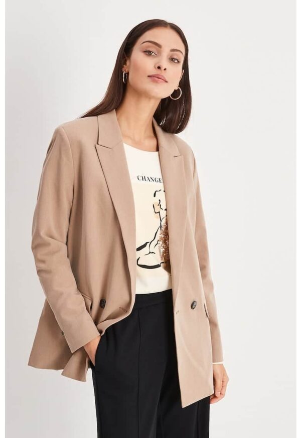 Sacou regular fit cu umeri intariti