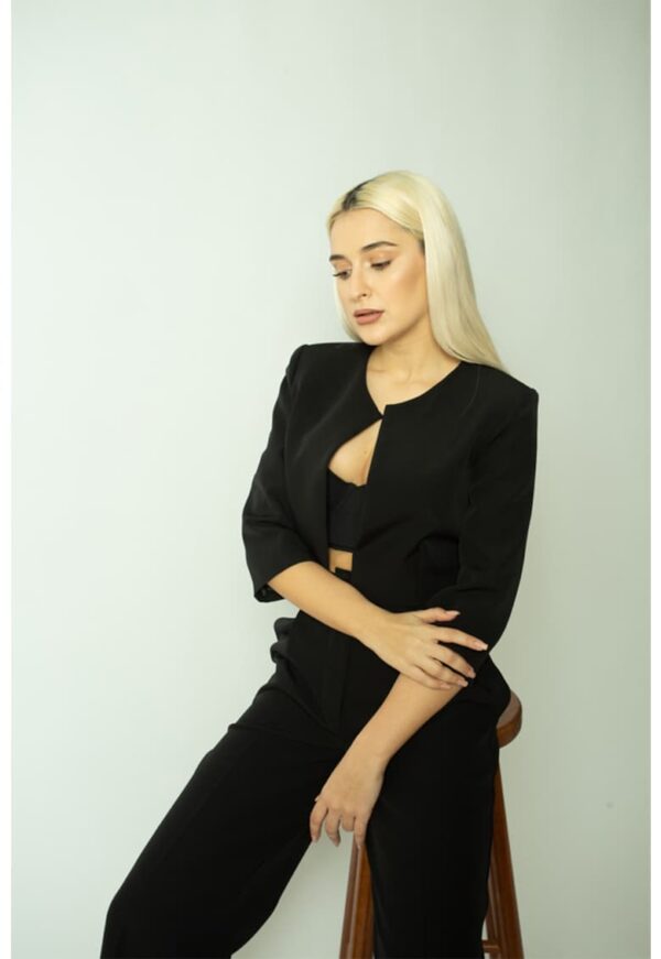 Sacou crop cu maneci 3/4