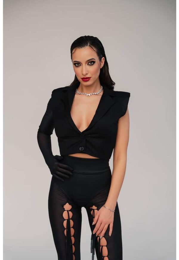 Sacou crop cu umeri dublati Zenaida