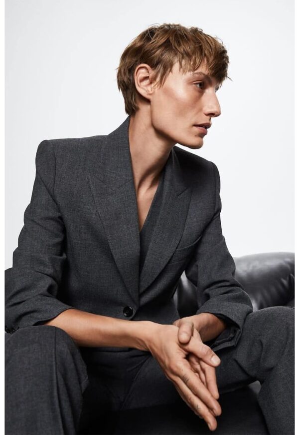 Sacou din amestec de lana cu revere decupate Lillian