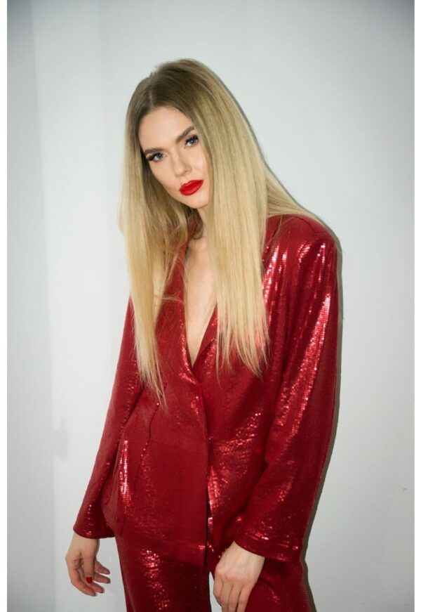 Sacou cu paiete si guler sal