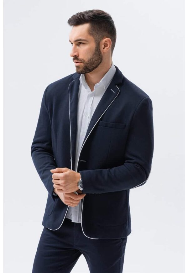 Sacou casual cu detalii contrastante