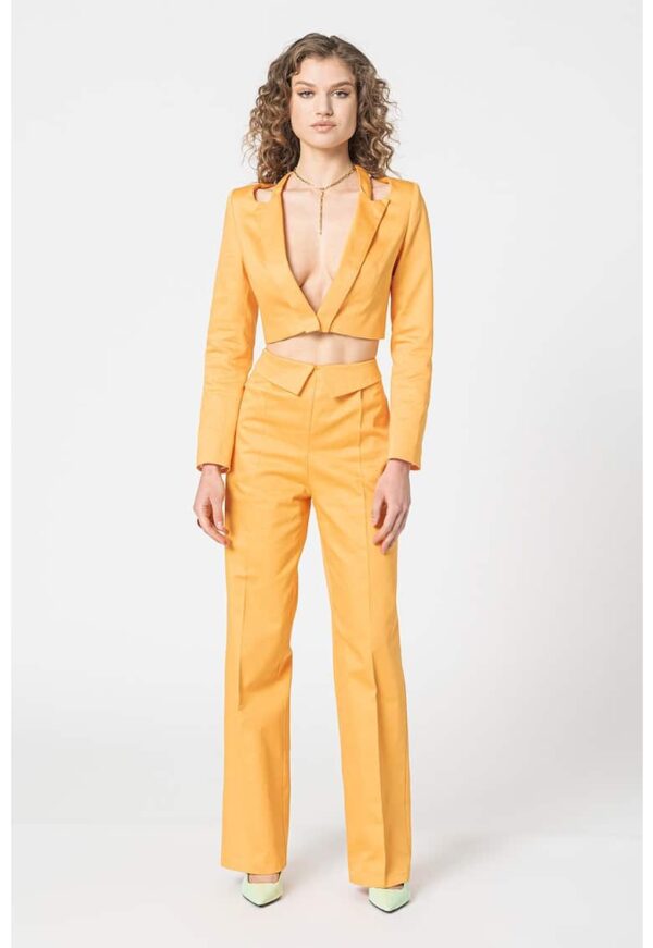 Sacou crop cu decupaj