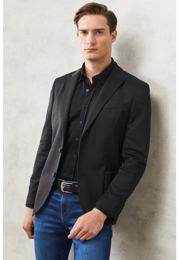 Sacou slim fit cu slit dublu