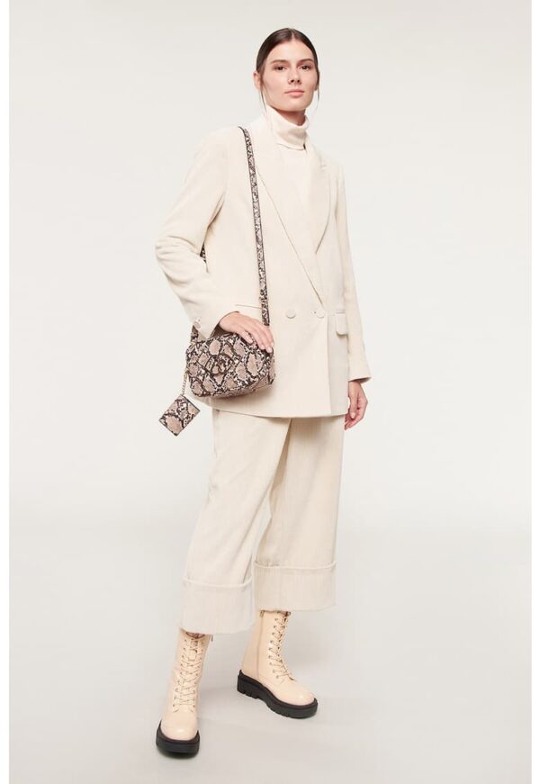 Sacou striat cu revere decupate