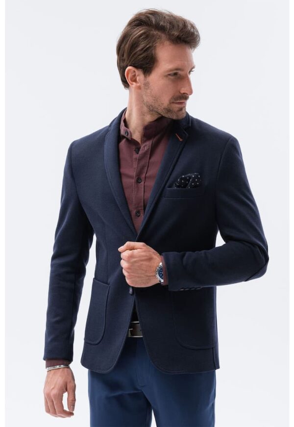 Sacou casual cu revere decupate