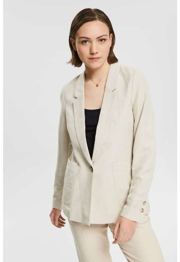 Sacou din amestec de in cu model uni