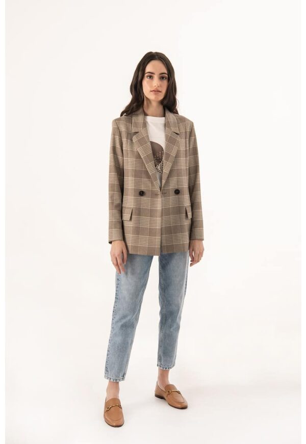 Sacou de lana in carouri