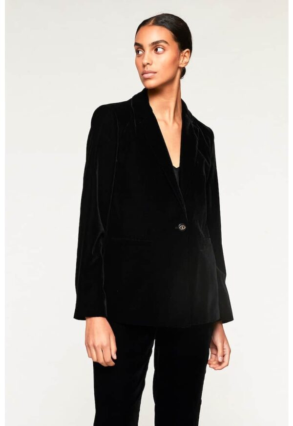 Sacou din catifea cu un nasture