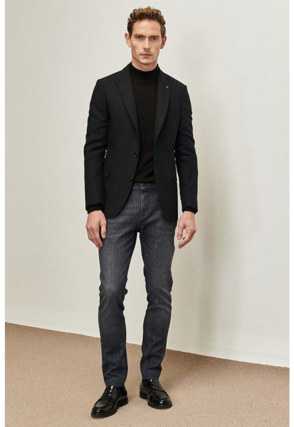 Sacou din amestec de lana cu detaliu metalic