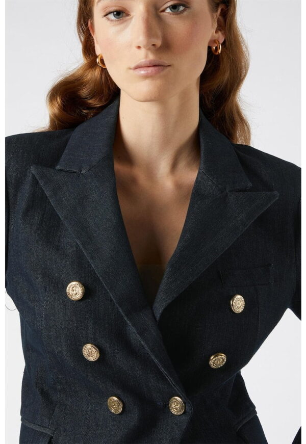 Sacou din denim cu doua randuri de nasturi