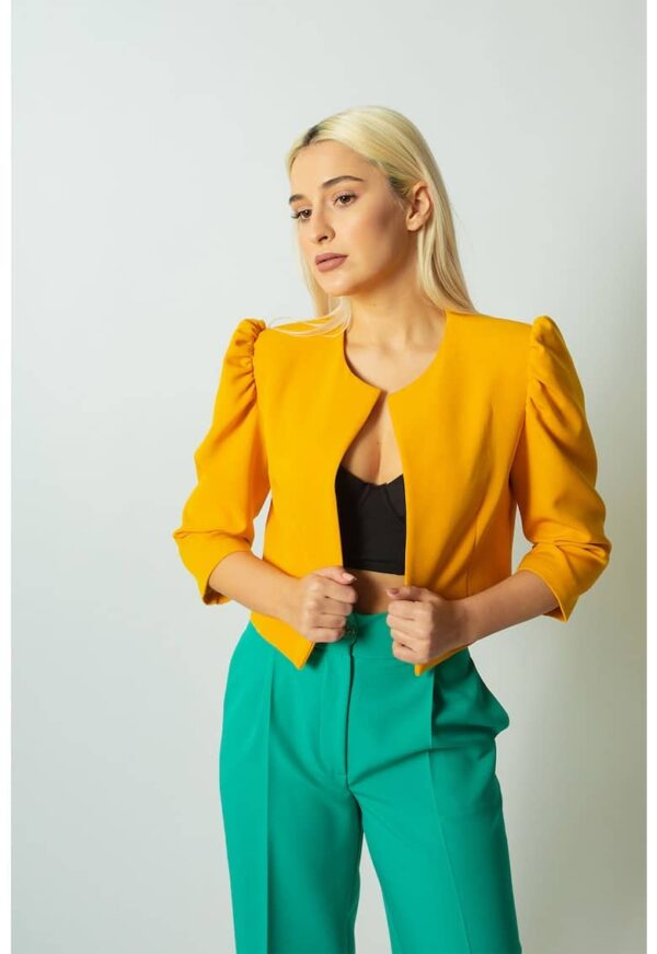 Sacou crop cu maneci 3/4