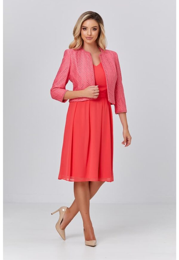 Sacou crop din dantela cu maneci 3/4