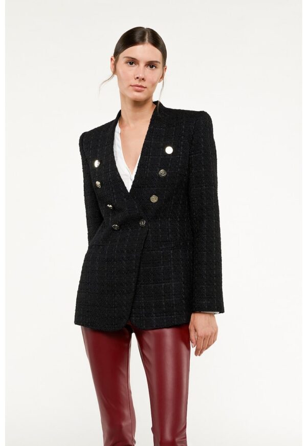 Sacou din tuid cu nasturi metalici decorativi