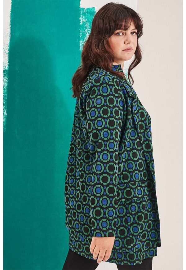 Sacou lung cu imprimeu geometric