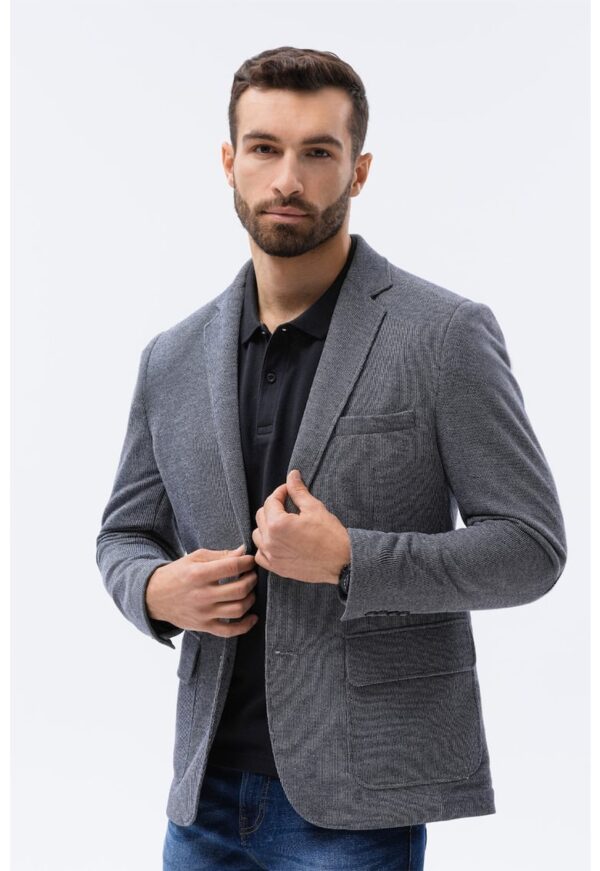 Sacou casual cu buzunare cu clapa