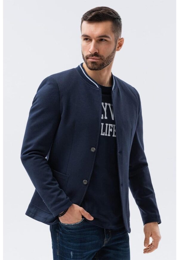 Sacou casual cu guler baseball