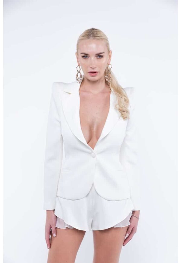 Sacou cambrat cu umeri intariti