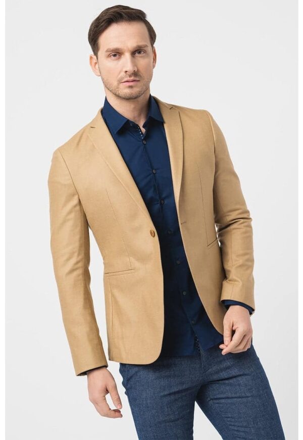 Sacou regular fit din amestec de lana