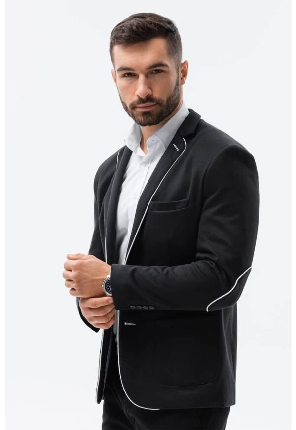 Sacou casual cu detalii contrastante