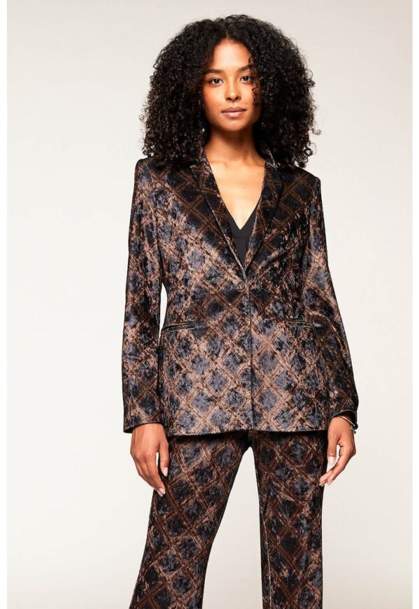 Sacou de catifea in carouri