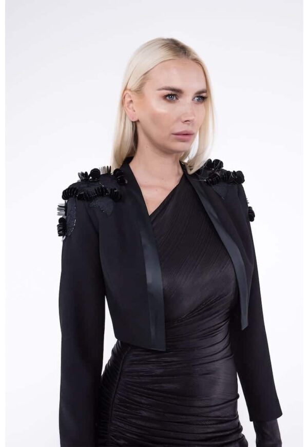 Sacou crop cu maneci 3/4