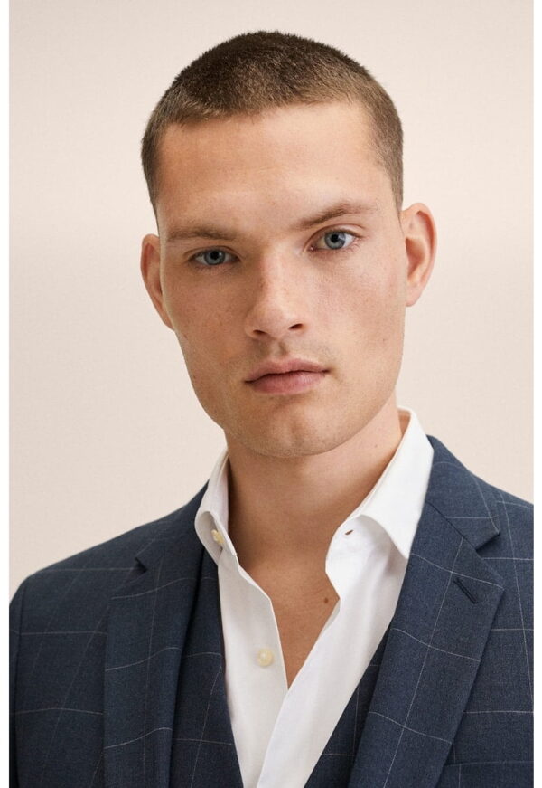 Sacou super slim fit cu imprimeu in carouri Paulo