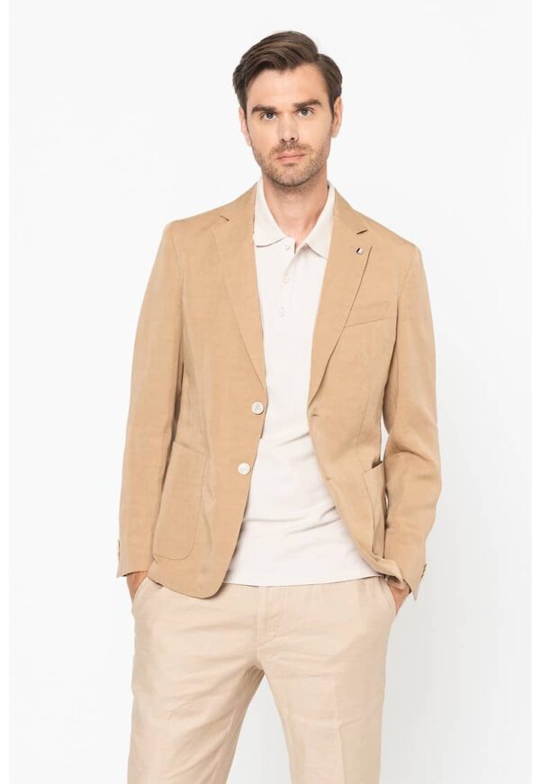 Sacou slim fit din amestec de lyocell si in