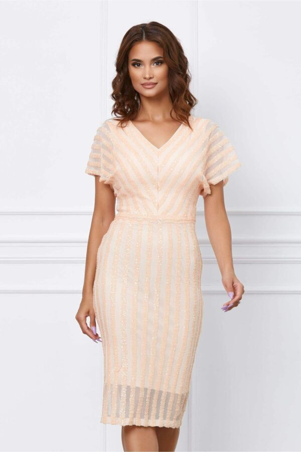 Rochie Sofia neagra cu dublura roz