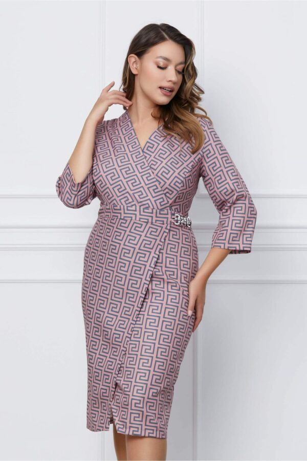 Rochie Nadia verde deschis din neopren cu strasuri stralucitoare