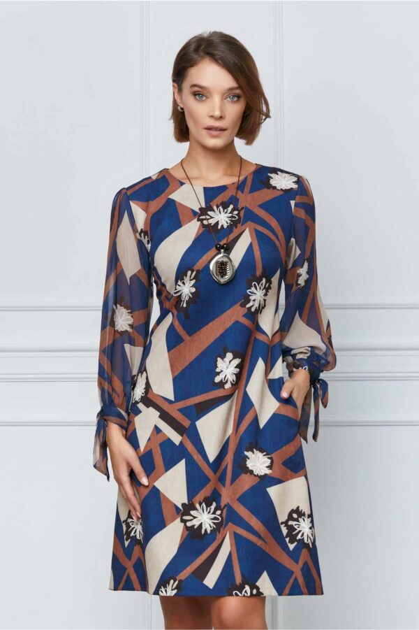 Rochie Ella Collection Abby neagra cu maneci transparente