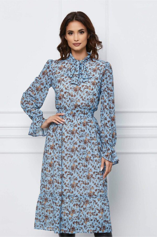 Rochie Dy Fashion mov cu lila si curea in talie