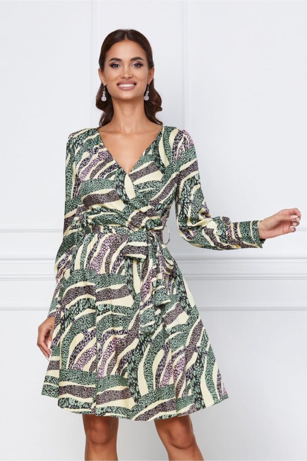 Rochie Dy Fashion bordo cu imprimeuri florale