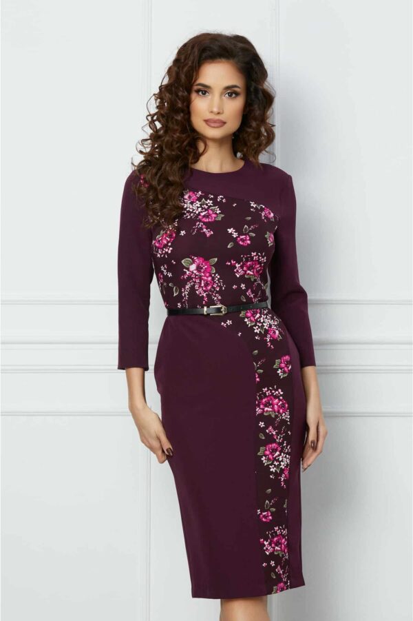 Rochie Dy Fashion neagra cu buline albe si curea in talie