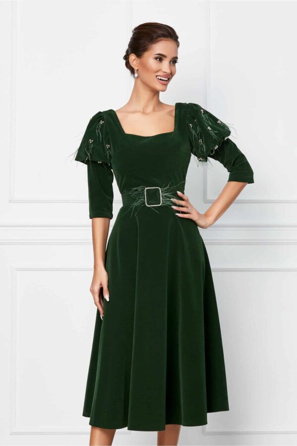 Rochie Ilona mov cu paiete si maneci din tulle