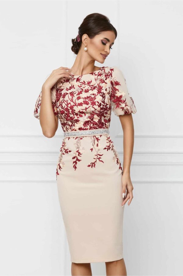 Rochie MBG lila tip sacou cu franjuri in talie si pe umar