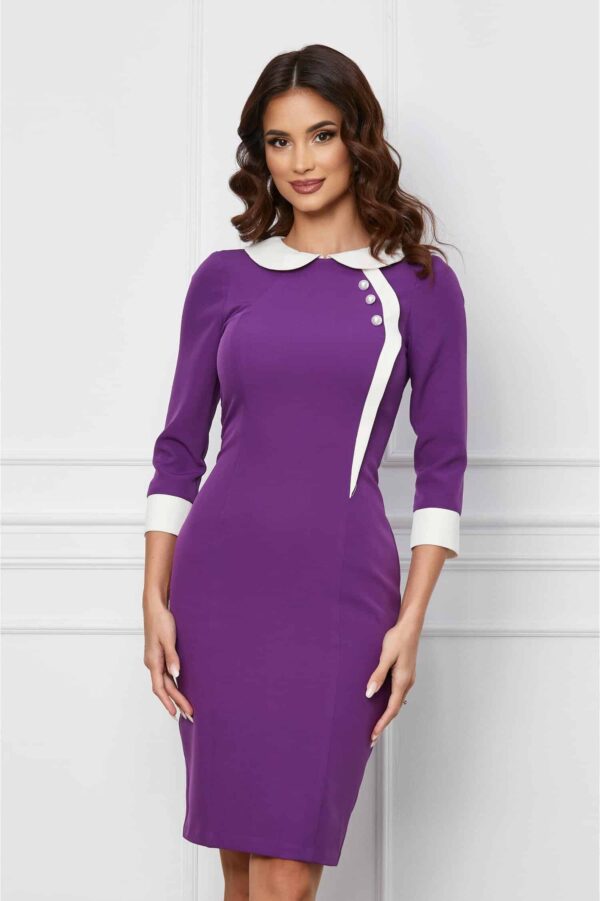 Rochie MBG neagra cu animal print maro si volane la bust