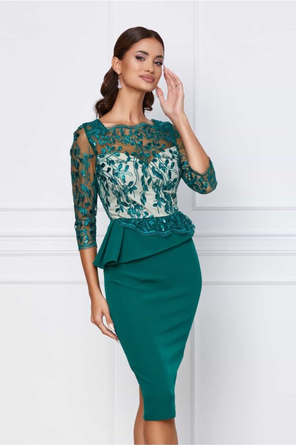 Rochie MBG neagra cu bust bej